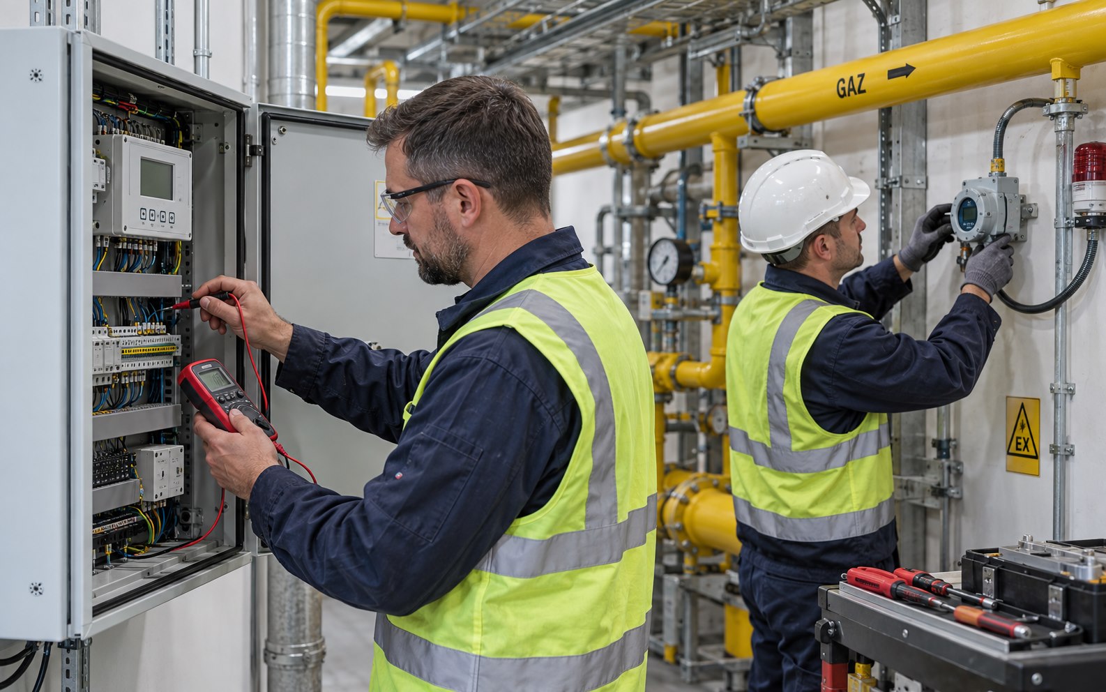 Technik lokalizujący usterkę systemu detekcji gazu